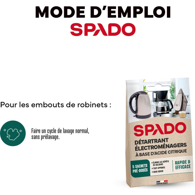 Détartrant électroménager Spado - Boîte de 5 sachets de 15 g