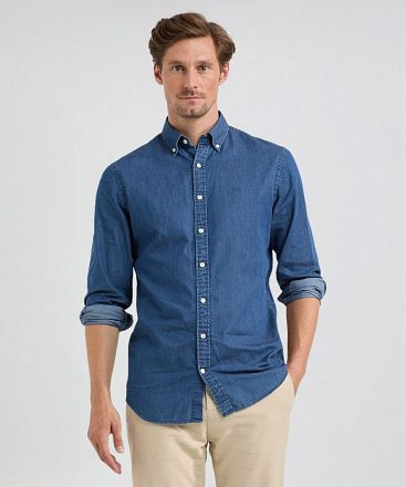 McGregor Overhemd Chambray Indigo MM242.6001.14-2300 kopen