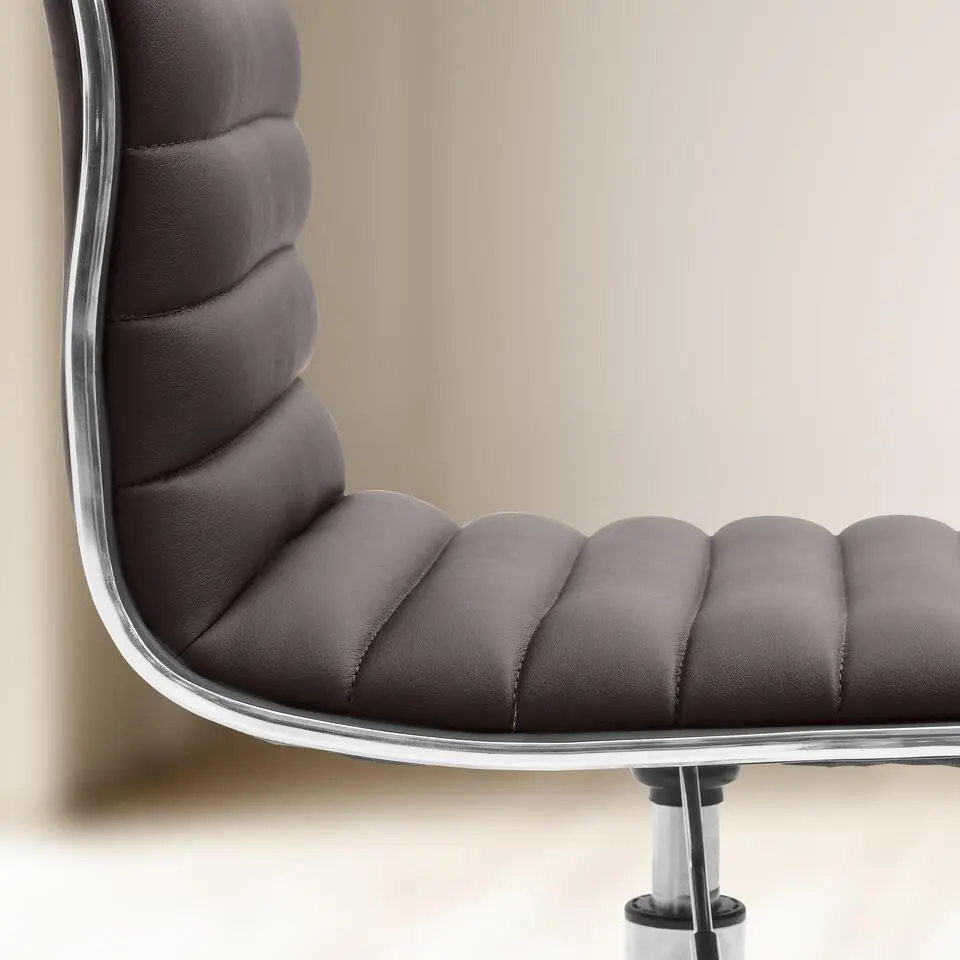 CLP Bureaustoel Alamosa chroom Frame - Kunstleer - bruin