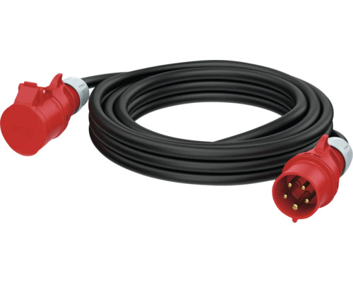 CEE verlengkabel 10 m IP44 H07RN-F 5x1,5 zwart