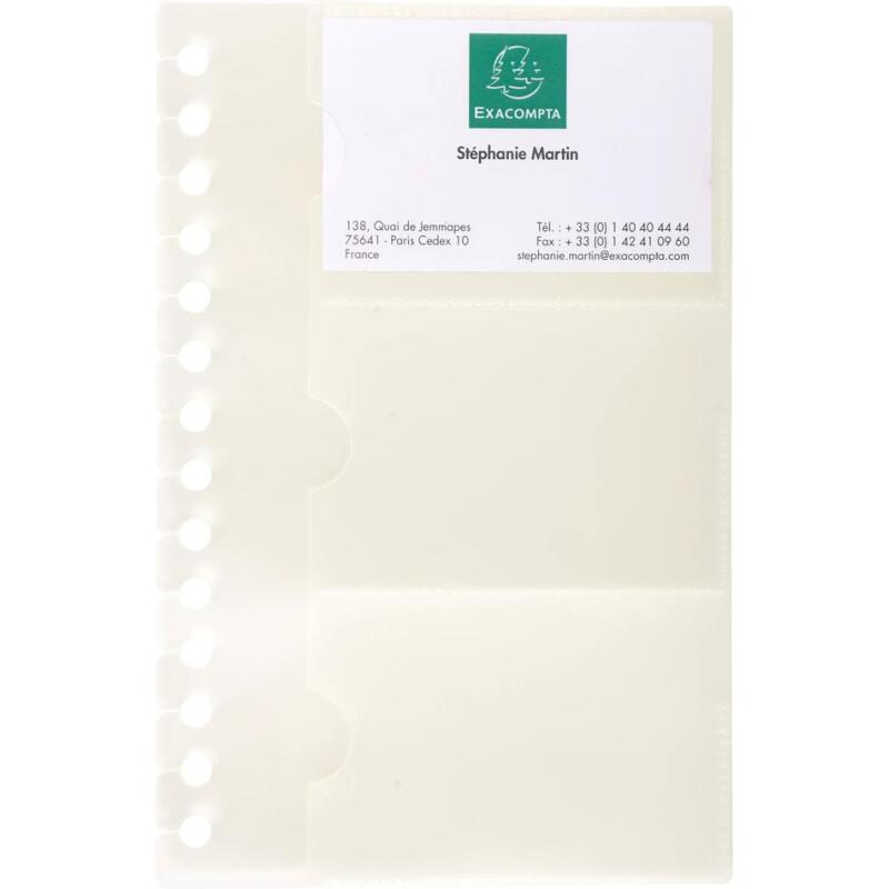 Recharge de 10 pochettes détachables pour porte cartes de visite Exactive® - 19x12,5cm