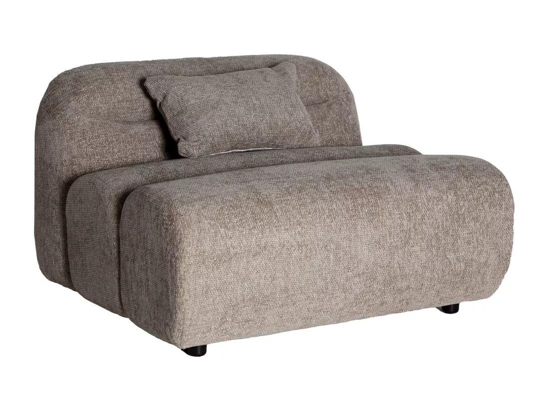 Canapé modulable en polyester gris 105x96x67 cm