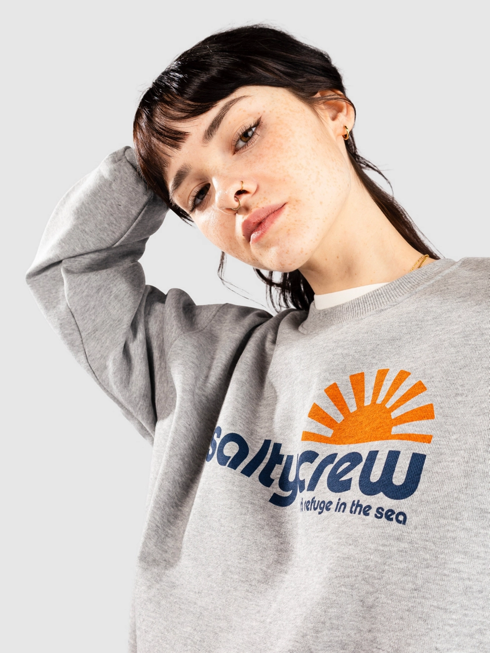 Salty Crew Fun In The Sun Crew Sweater athletic heather