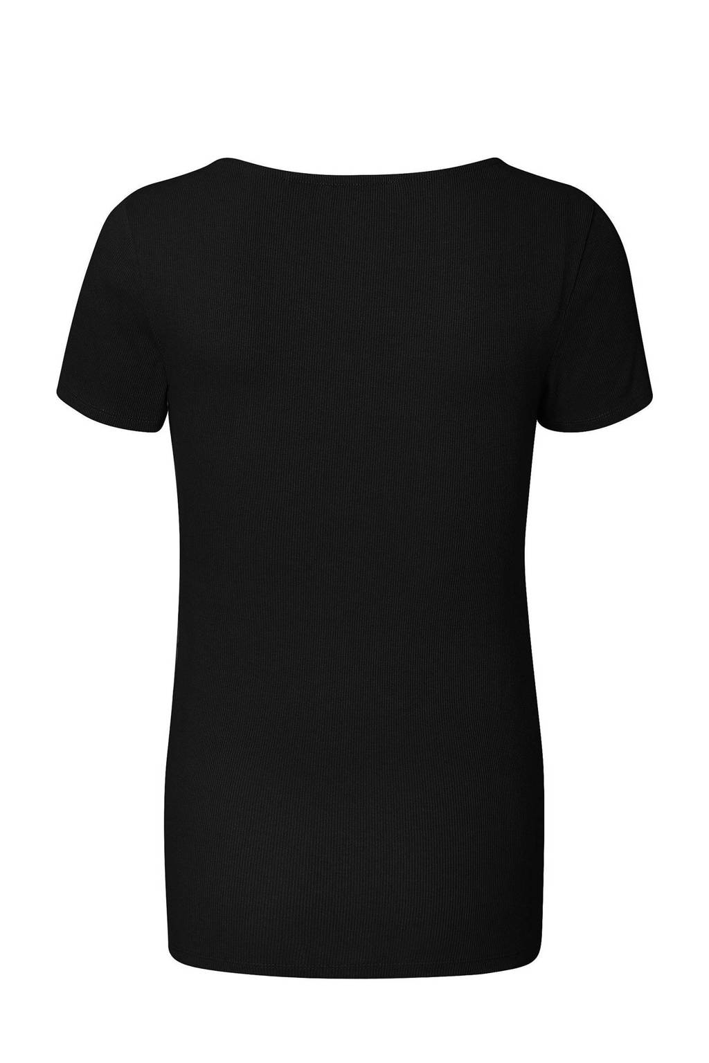 Noppies ribgebreid zwangerschapsshirt Sanson zwart