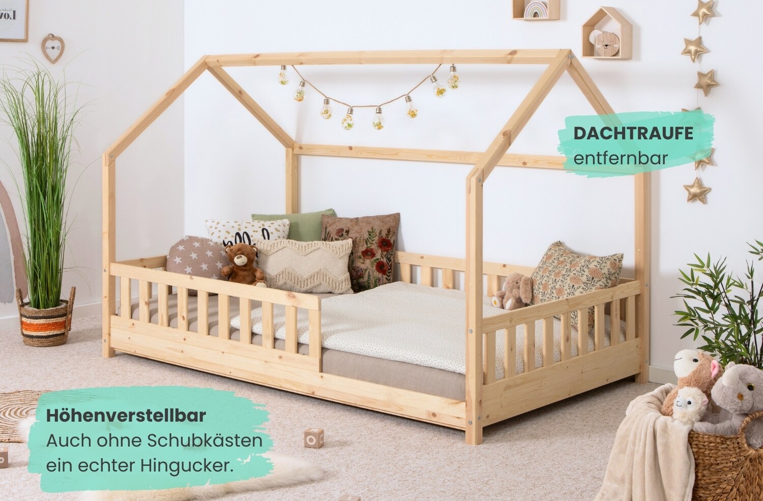 TiCAA Kinderbett Hausbett 