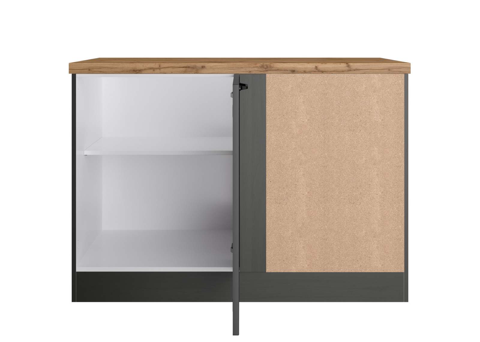 Eckunterschrank MERAN - grau - Wotaneiche - 120 cm
