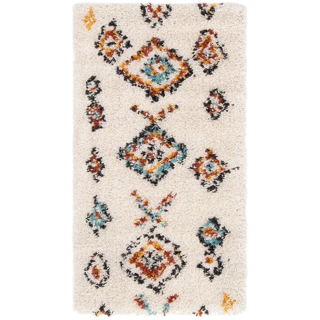 Tapis inspiration berbère LAMA blanc 60x115cm
