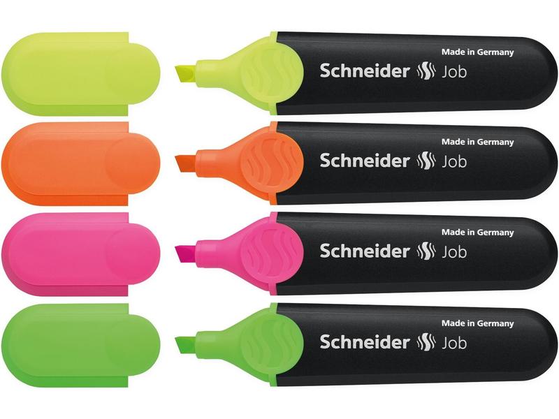 Schneider Textmarker Job 4er Etui Textmarker in 4 Farben