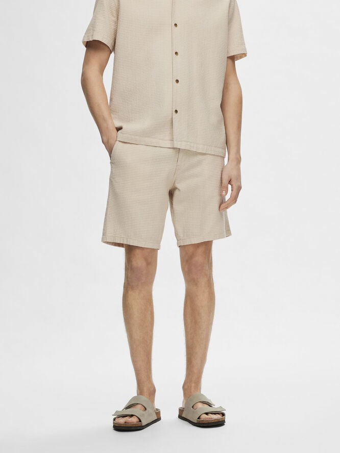 Selected Homme SLHREGULAR-WEST SHORTS CAMP Oatmeal/waffel