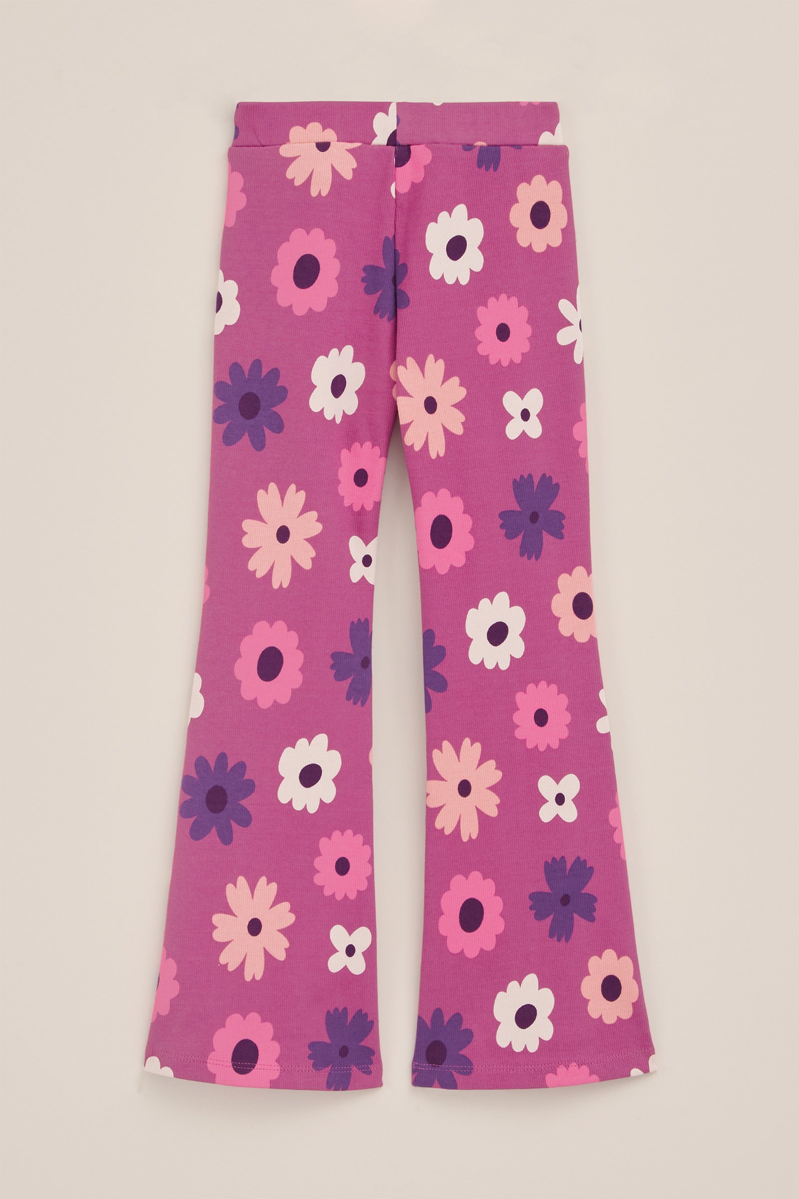 Meisjes flared legging met dessin WE Fashion Donkerpaars