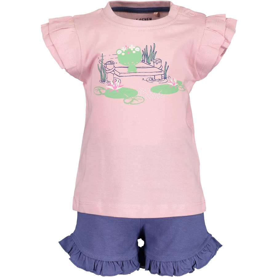 BLUE SEVEN Girls 2er Set T-Shirt + Shorts Rosa