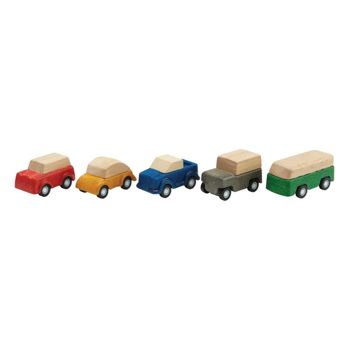 Plan Toys Mini véhicules en bois - Set de 5