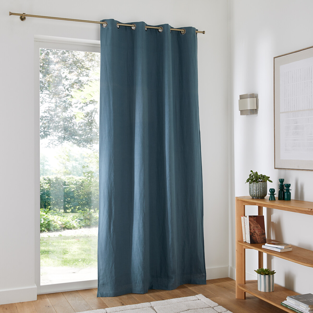 LA REDOUTE INTERIEURS<br>Cortina blackout em linho lavado com ilhós Onega