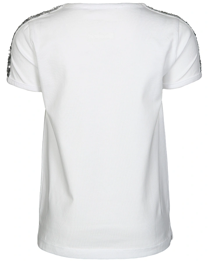 T-Shirt GIRLY mit Pailletten in weiß