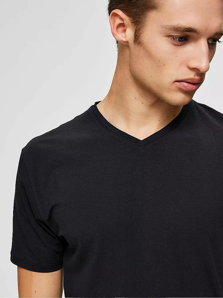 SELECTED T-Shirt SLHNEWPIMA schwarz