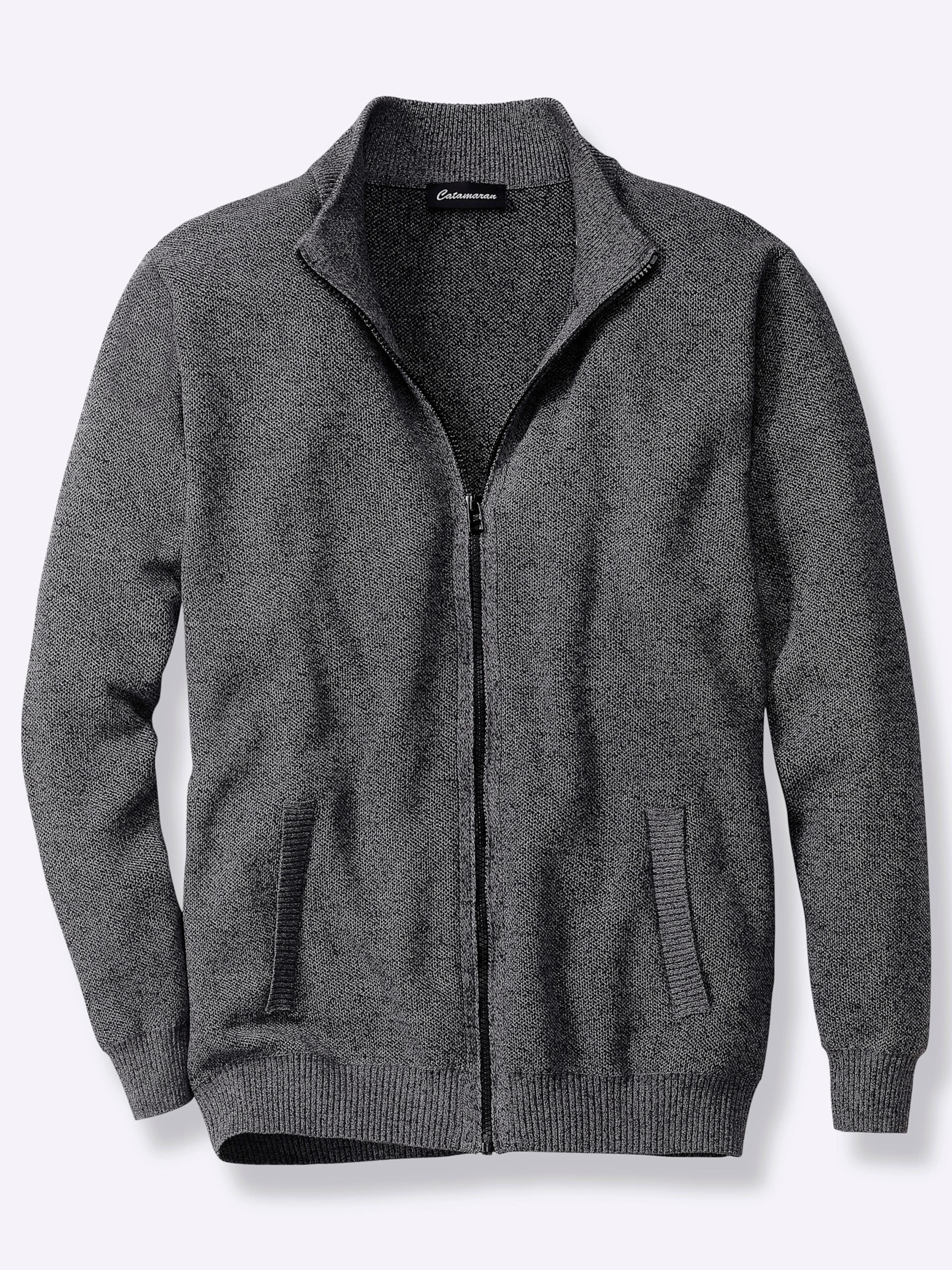 Catamaran Strickjacke in grau-meliert