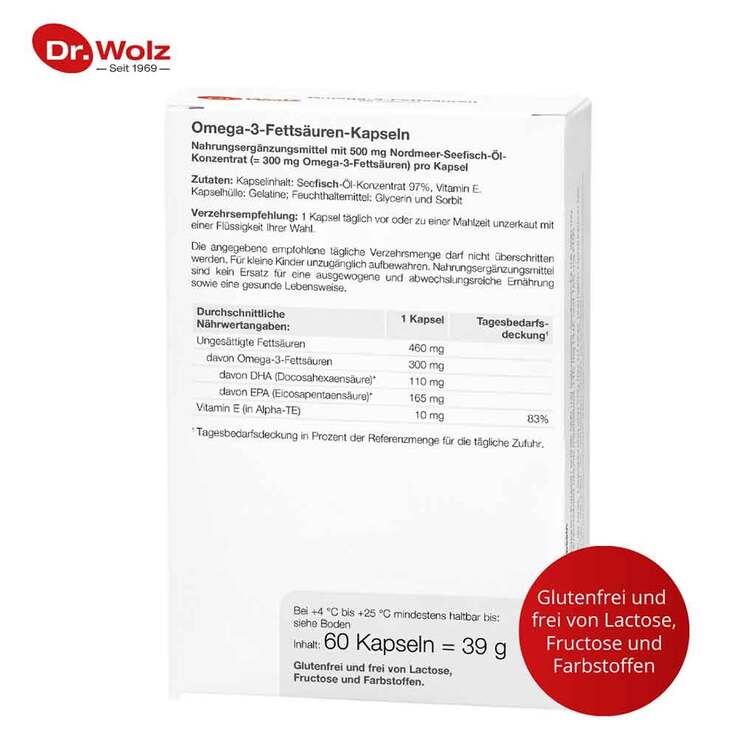 Omega 3 Fettsäuren 500 mg / 60% Kapseln, 60 St