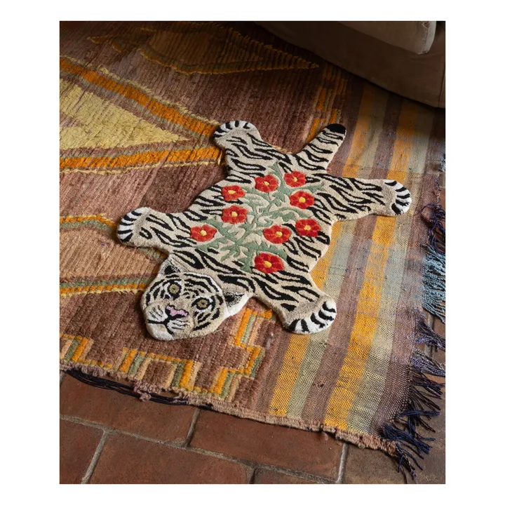 Doing Goods Tapis tigre à fleurs | Beige