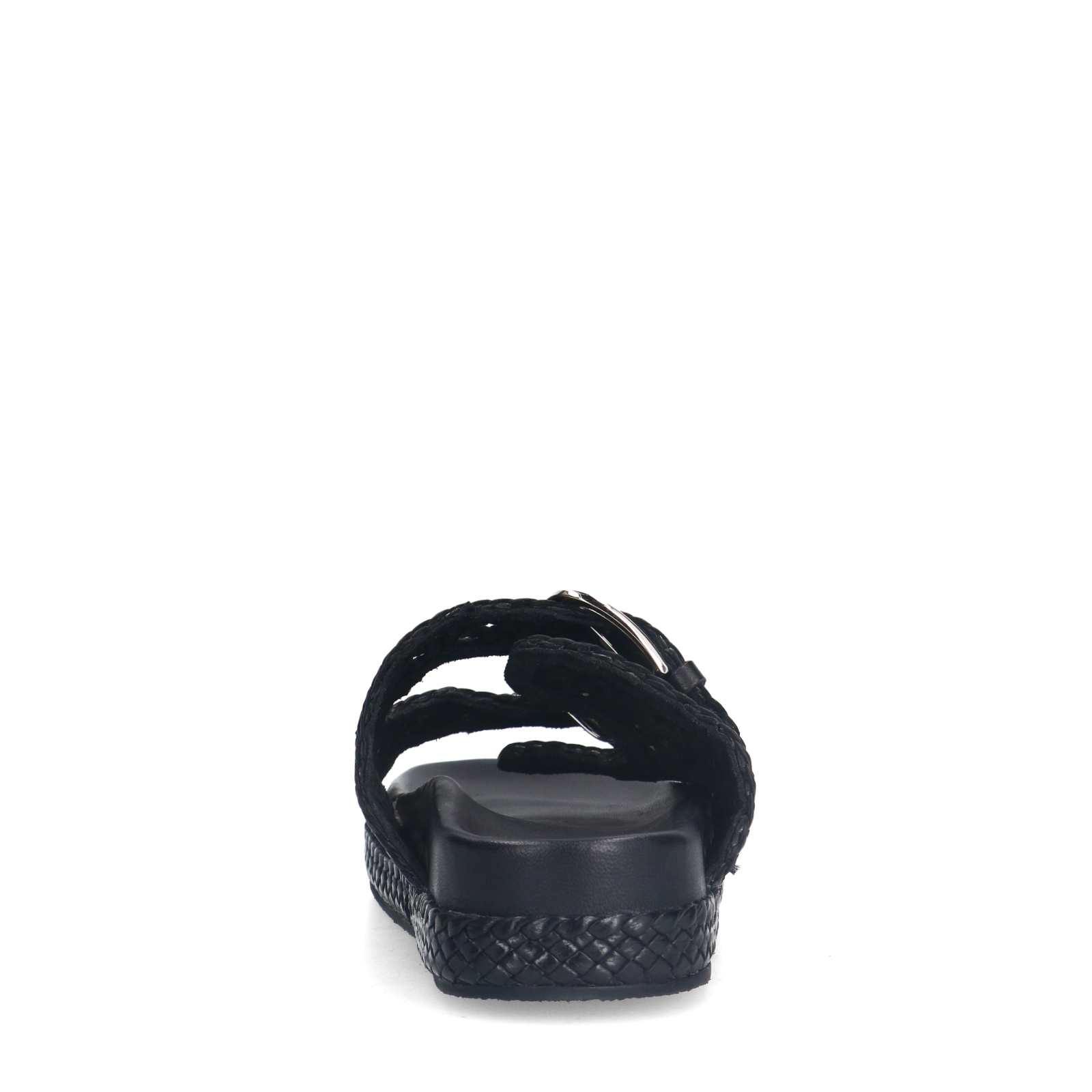 Zwarte leren slippers