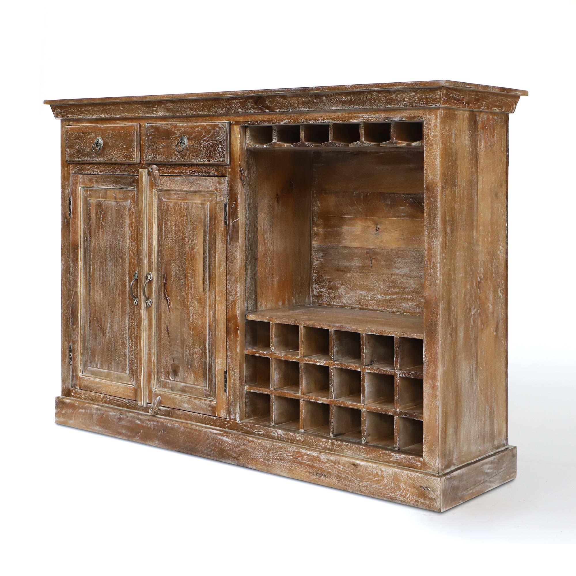 Theke 'Handson' aus Mangoholz, B 160 cm, H 110 cm, L 45 cm von fischer's lagerhaus