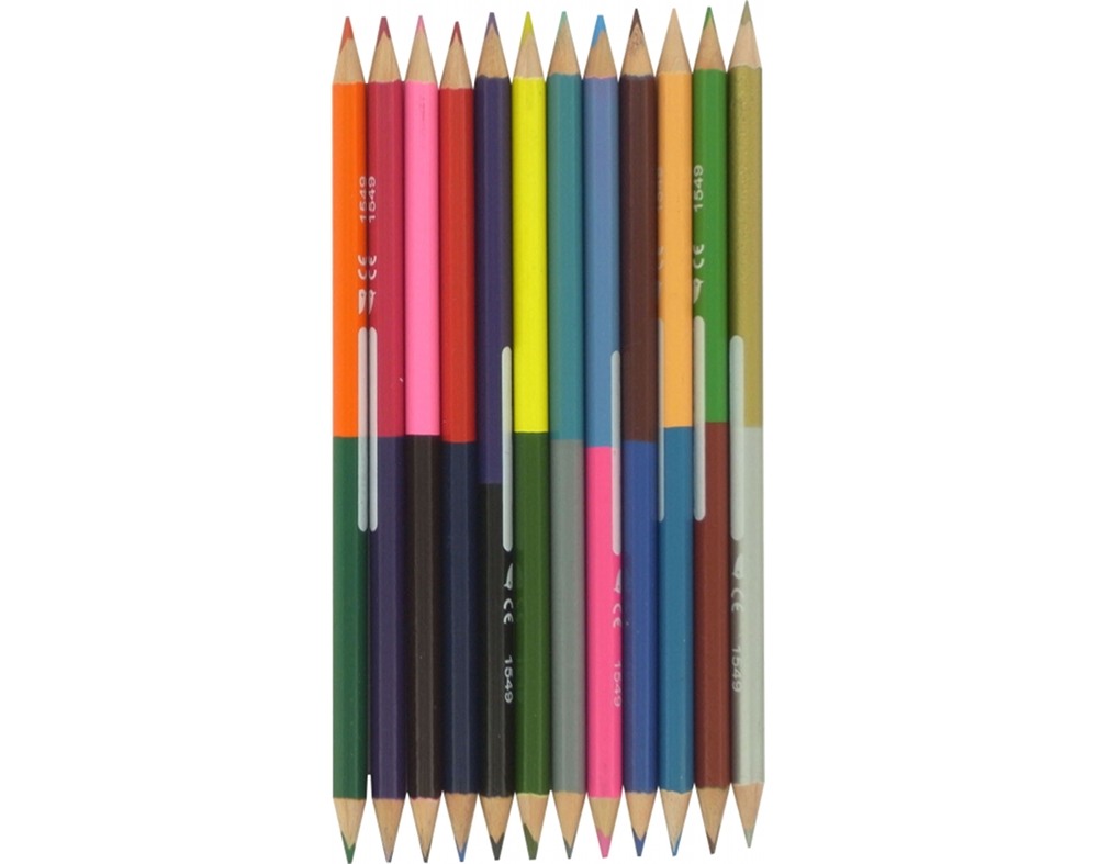 LÁPIS DE COR DUO AUCHAN 12=24 CORES