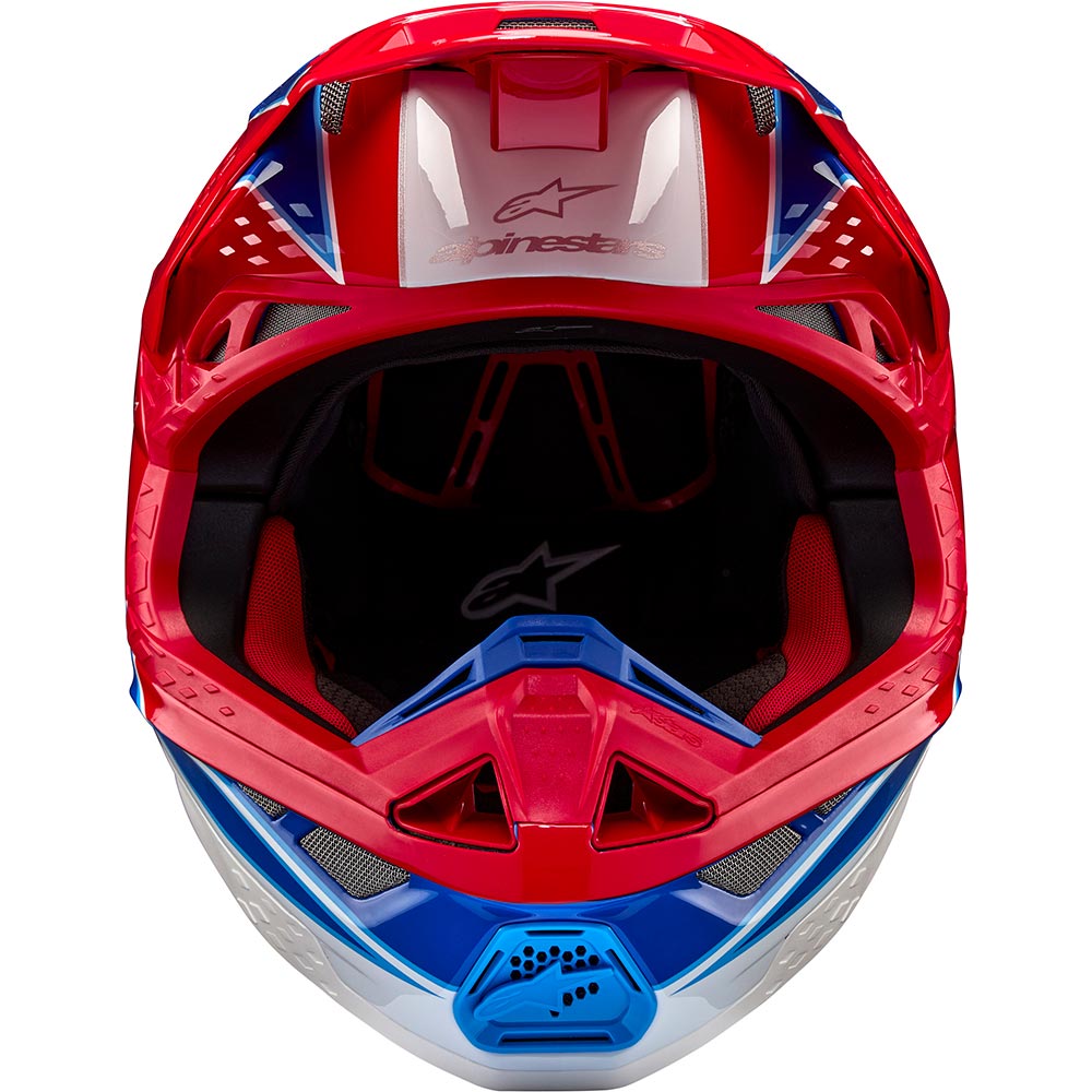 Alpinestars - Casque Supertech S-M10 Aeon Bleu / Rouge / Blanc / Brillant