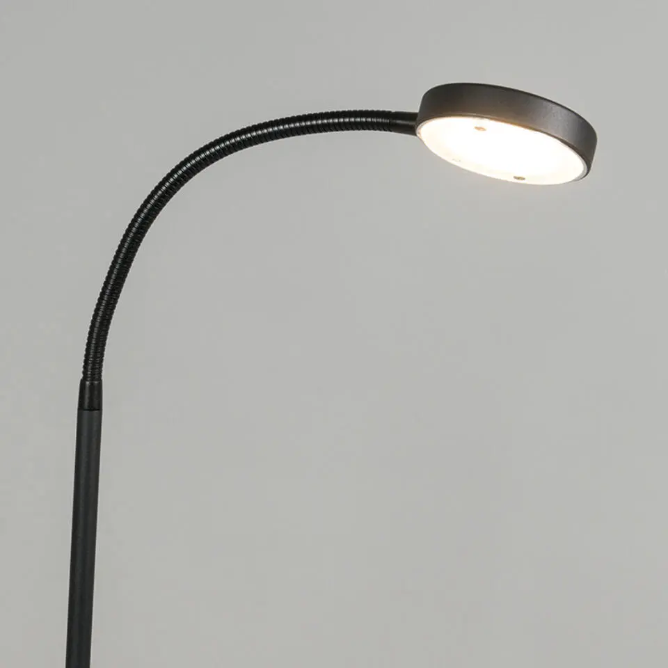 Qazqa vloerlampen trax zwart geïntegreerde led