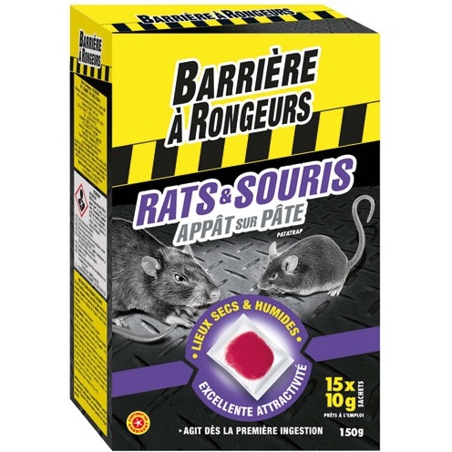 Appât sur pâte - rats et souris - 150 g - 15 sachets de 10 g