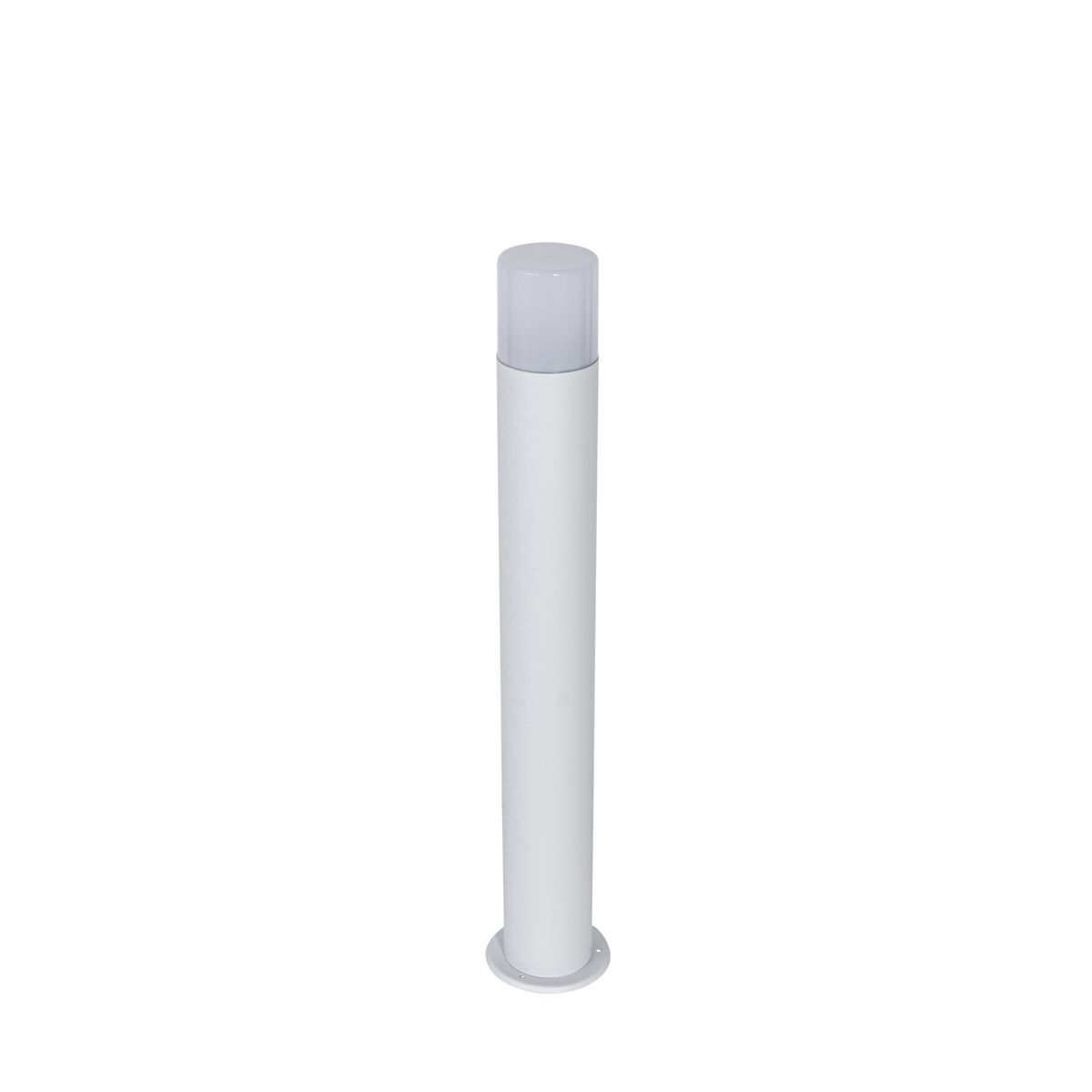 Staande buitenlamp wit met opaal witte kap 70 cm - Odense