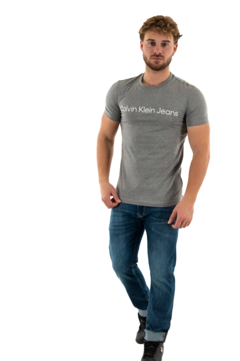 Tee shirt calvin klein jeans core institutional p2d mid grey heather