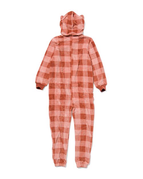 combinaison à carreaux enfant rose