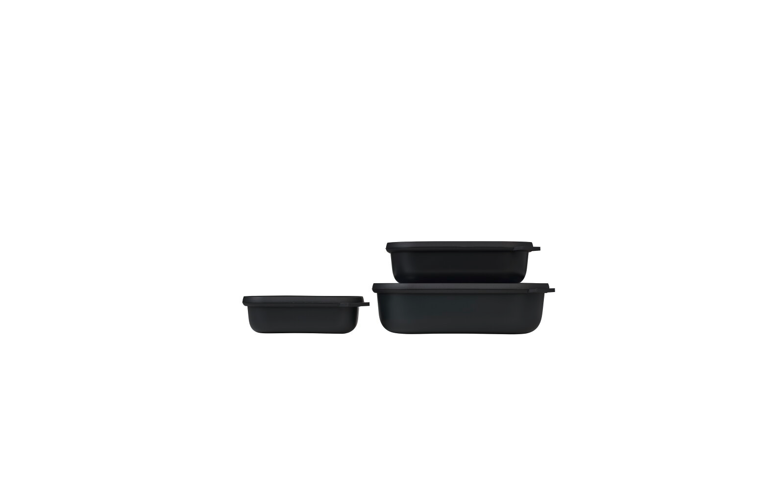 Mepal Cirqula Multischüsselset rechteckig flach 3 teilig 500 / 1000 / 2000 ml nordic black