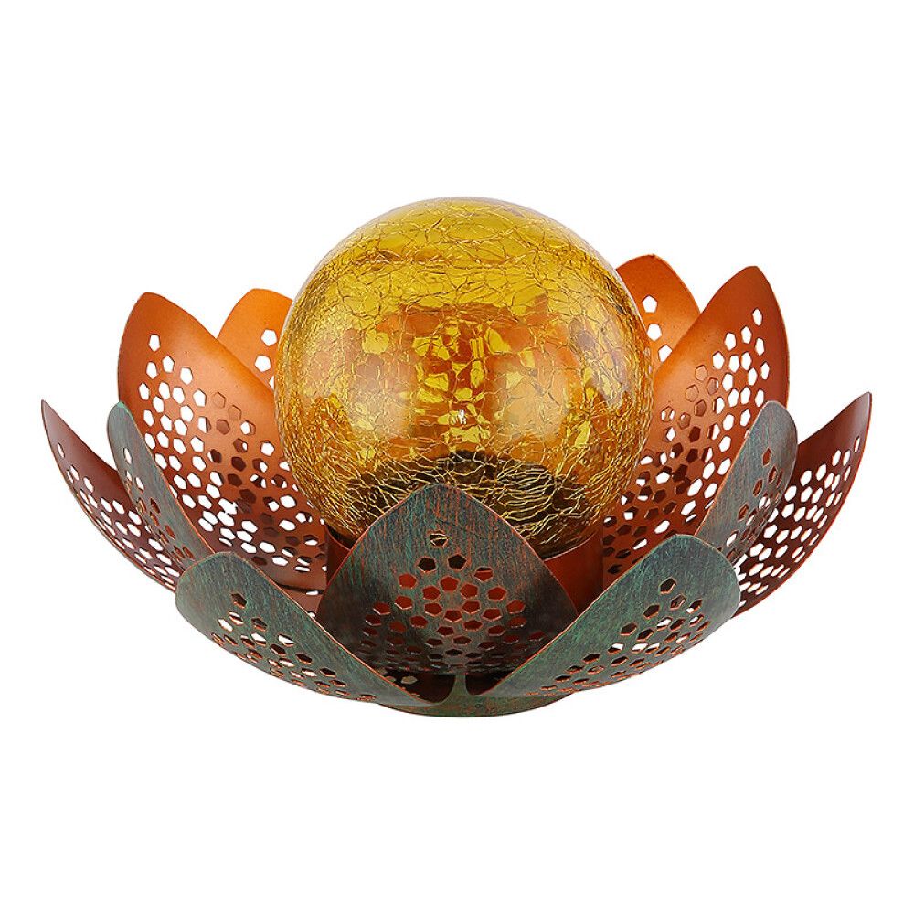SOLCELLELAMPE GLOBO BLOMSTER MED GLASSKULE