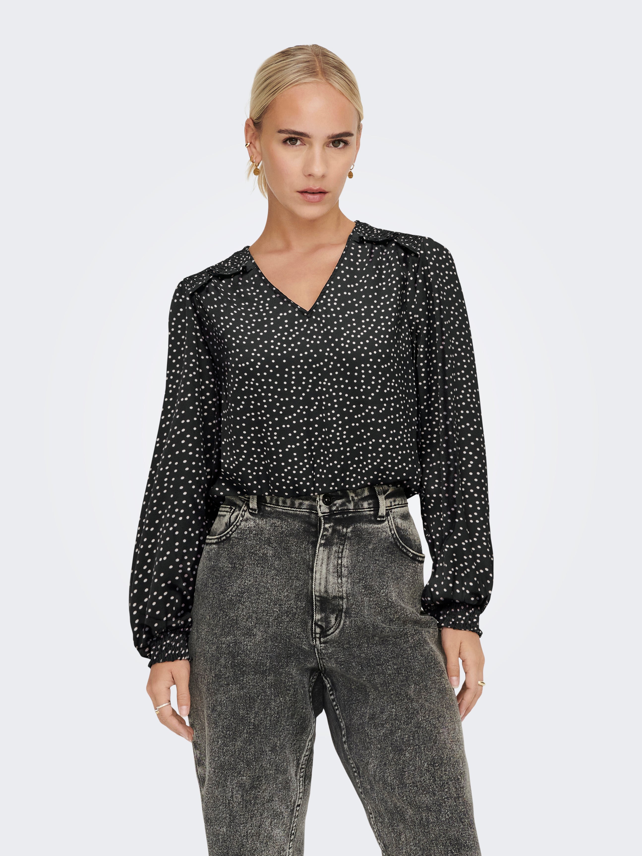 ONLTIANA Gesmoktes Top Black