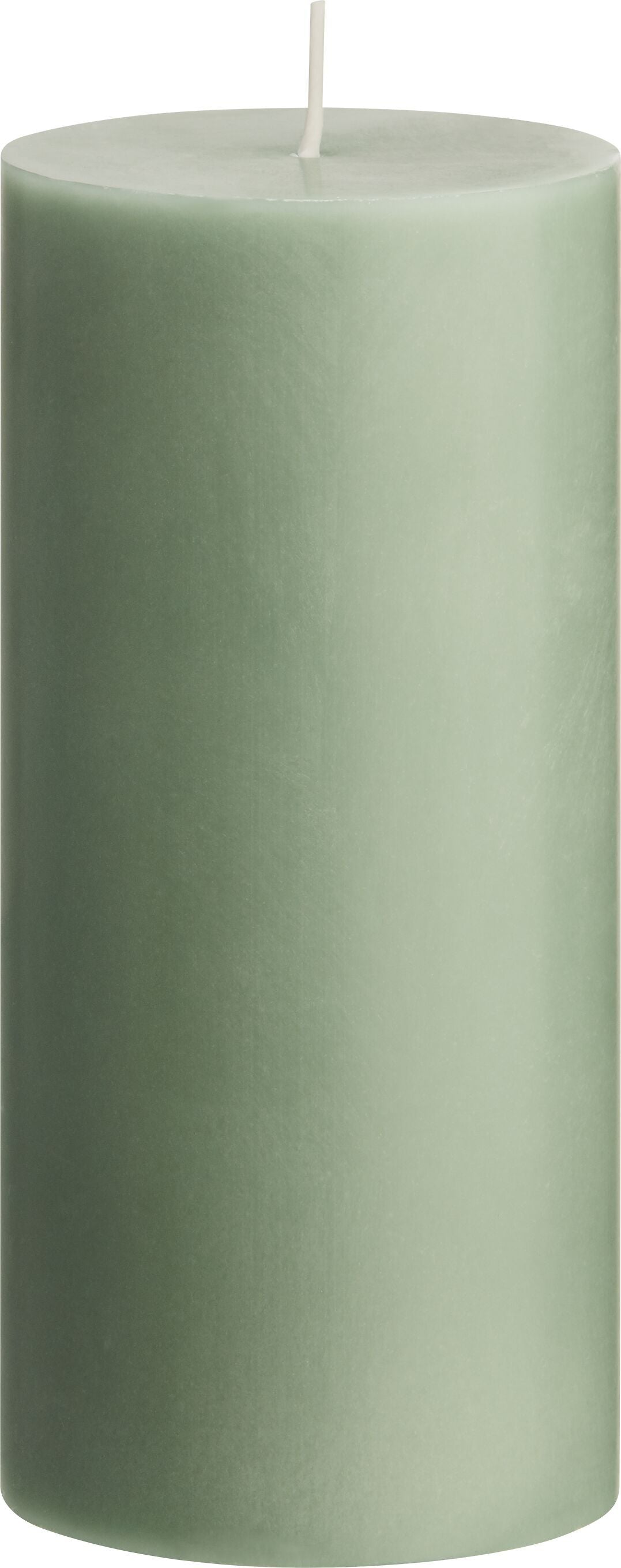ORGANIC Zylinderkerze - Pastell-Grün / H: 15.0 cm