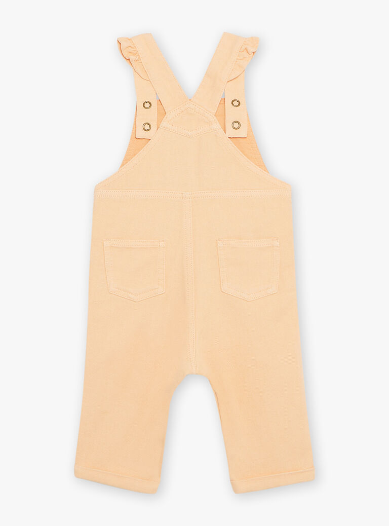 Salopette orange clémentine en twill à découpe oreilles de chat