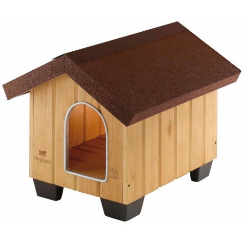 Canil de madeira Domus Ferplast para cães, marrom