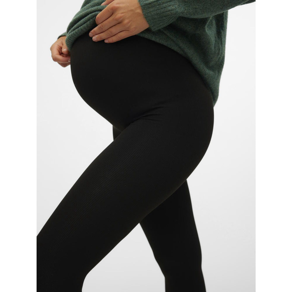 Køb Vero Moda Maternity Black Vmmisa Hw Seamless Rib Leggings Noos