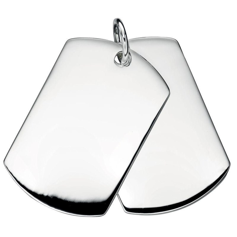 Collier plaques d'identité en argent 925/1000