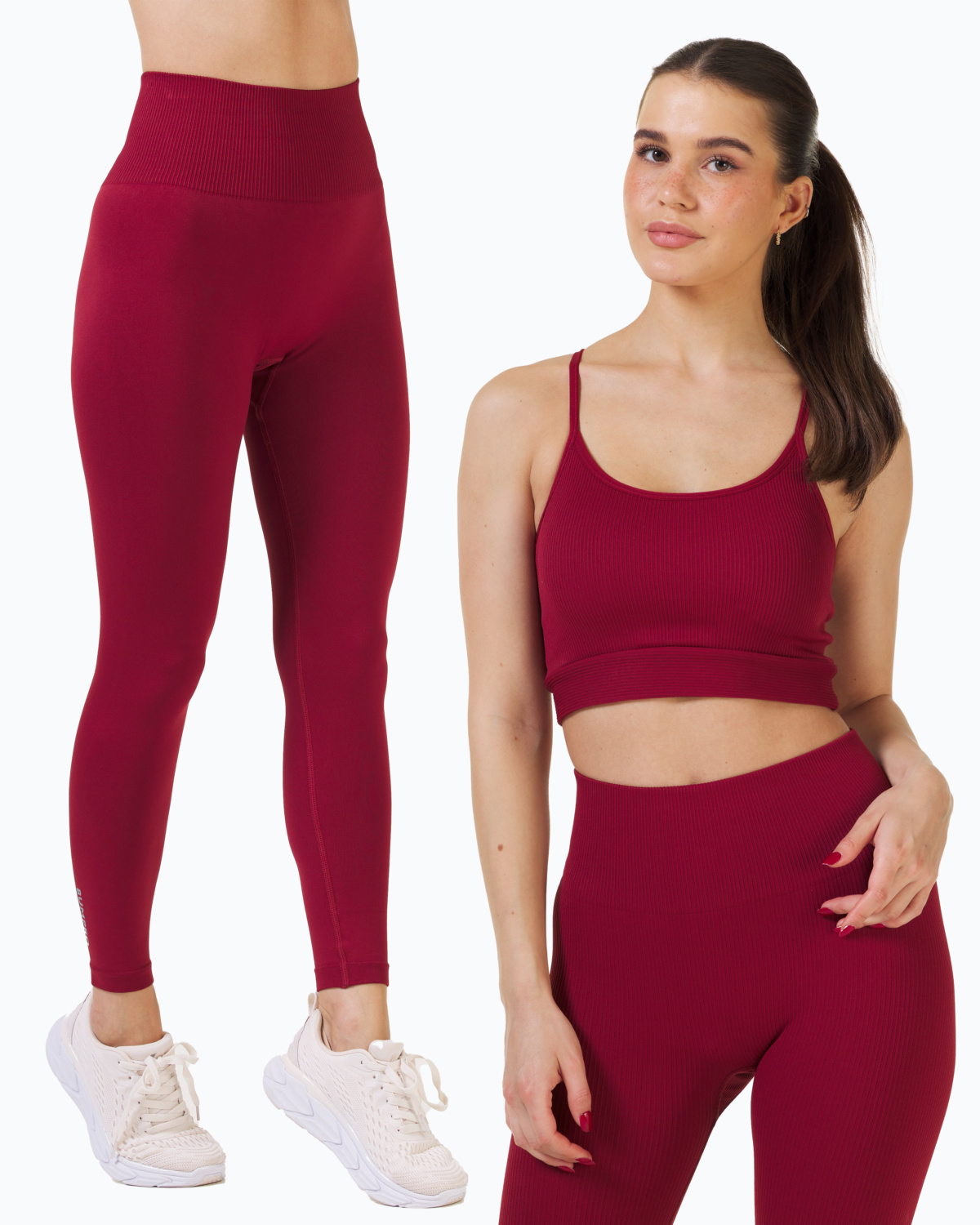 Bumpro SETT Base Tights Wine &amp; Perfect Rib Bra Wine