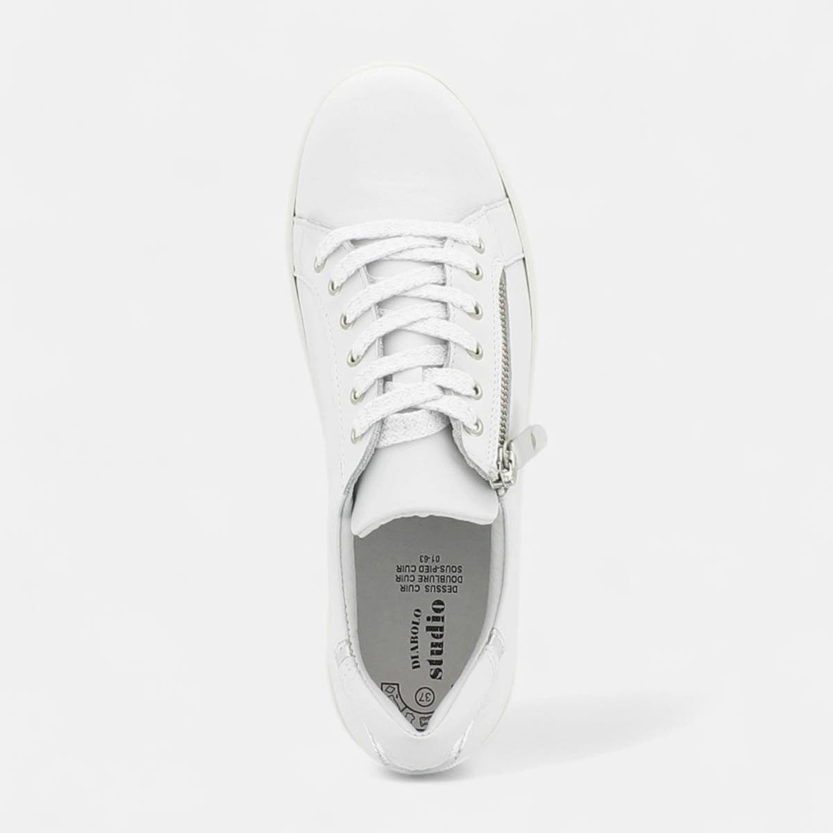 Baskets basses Femme en cuir blanc