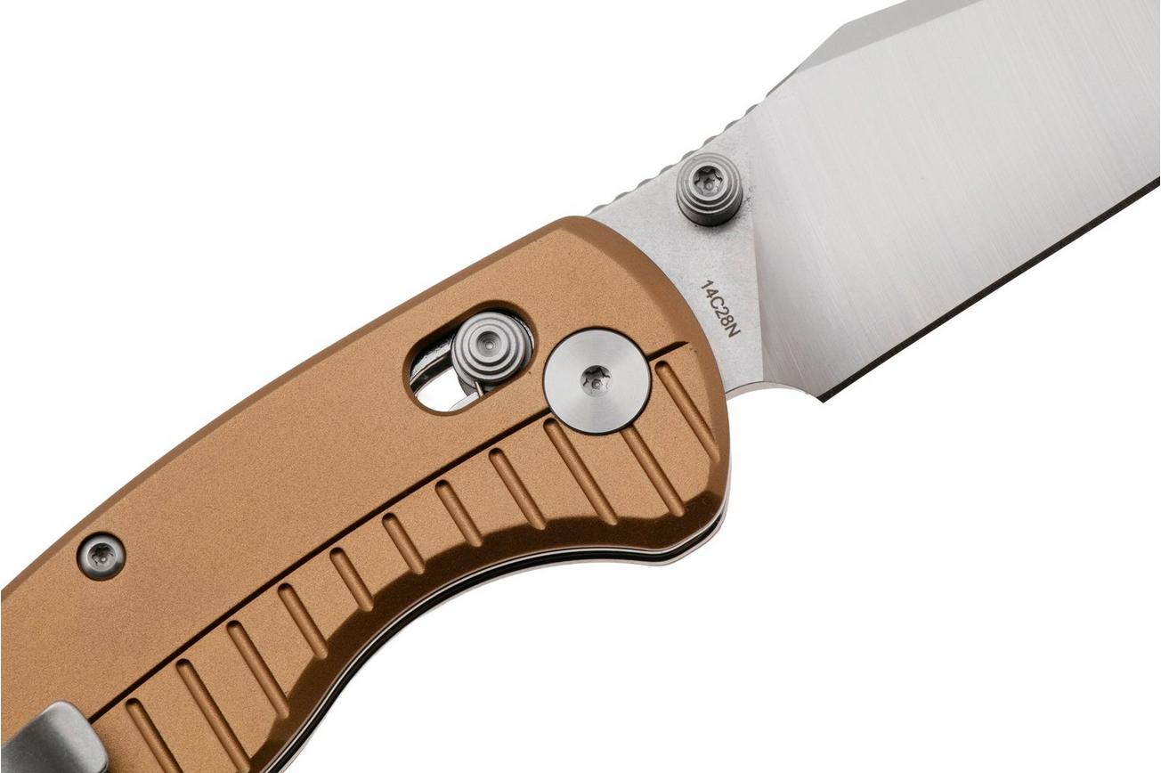 QSP Knife Reptile QS165-A1 Satin 14C28N, Champagne Aluminium, zakmes