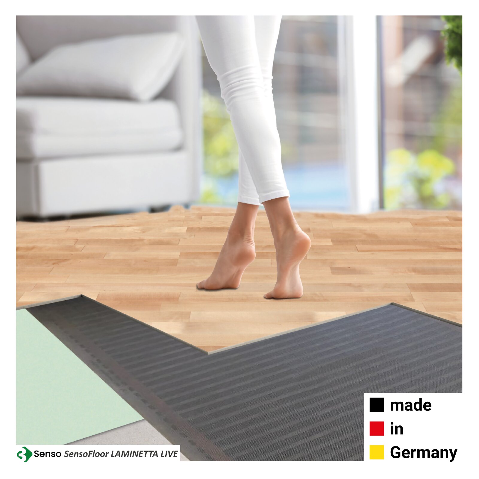 3Senso Fußbodenheizung LAMINETTA LIVE für Laminat, Parkett, Klickvinyl - 1,25 m² (100 Watt) - Variante Wohnraum IPX0