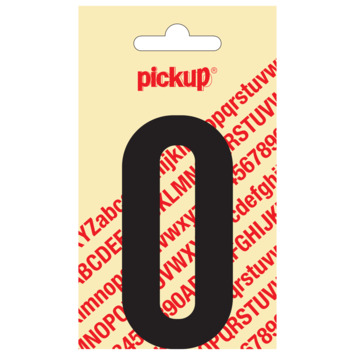 Pickup plakletter O zwart mat 90 mm