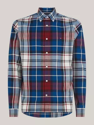 Camisa Oxford Plus com estampa Tartan e corte regular
