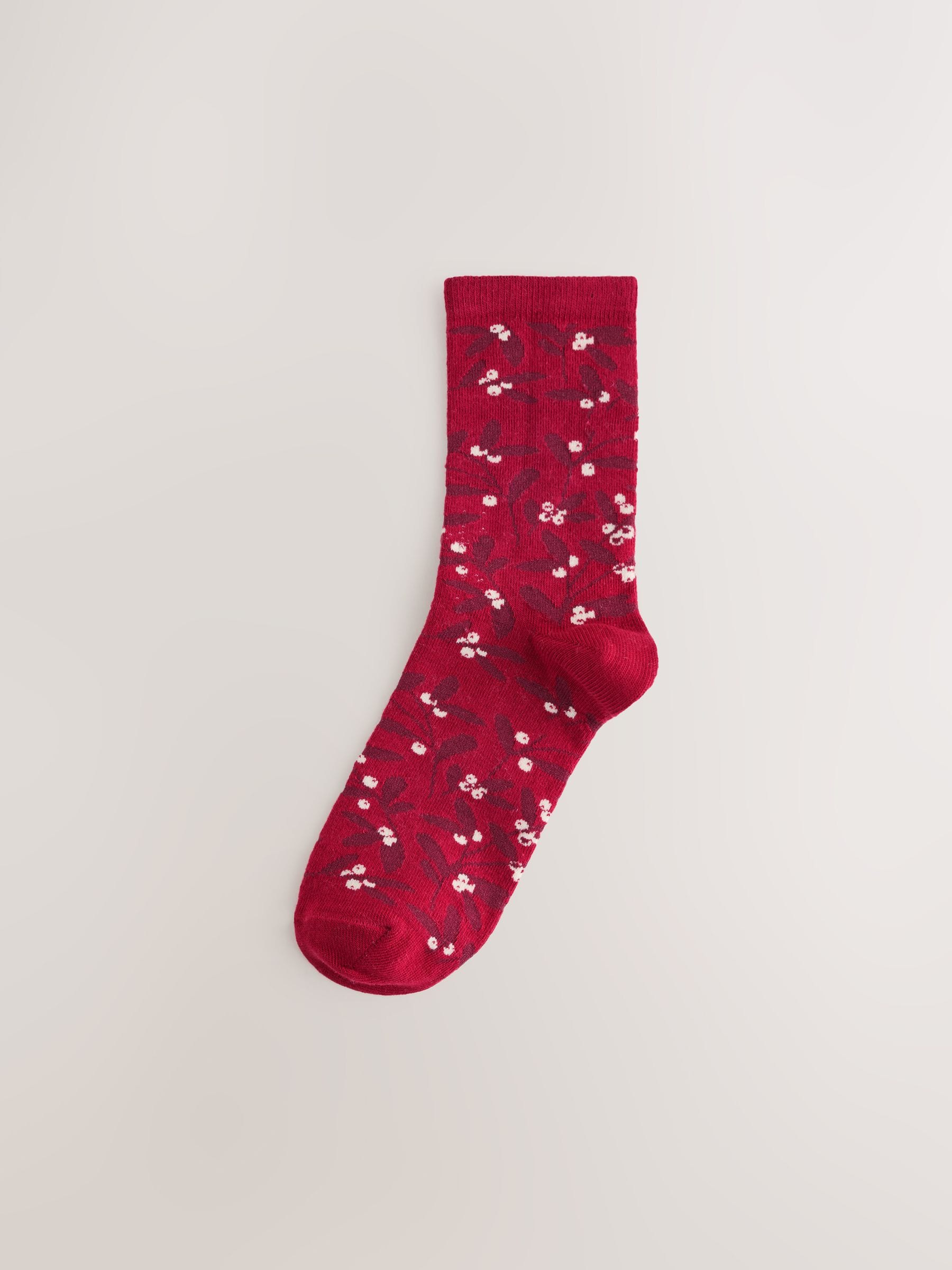 Vrolijke Kerstmis bes - Set van 5 paar enkelsokken