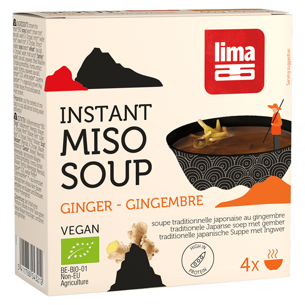 LIMA Miso Suppe<br>4 × 15 g, Instant Ingwer