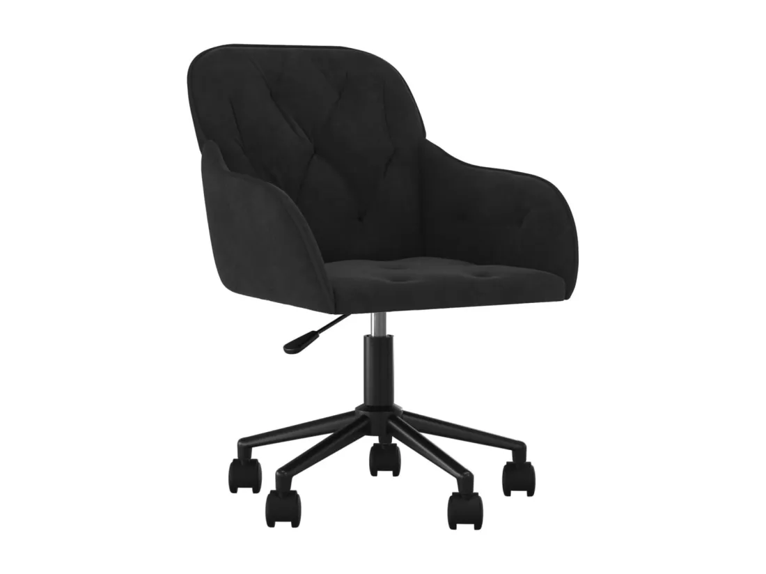 Chaise pivotante de bureau Noir Velours