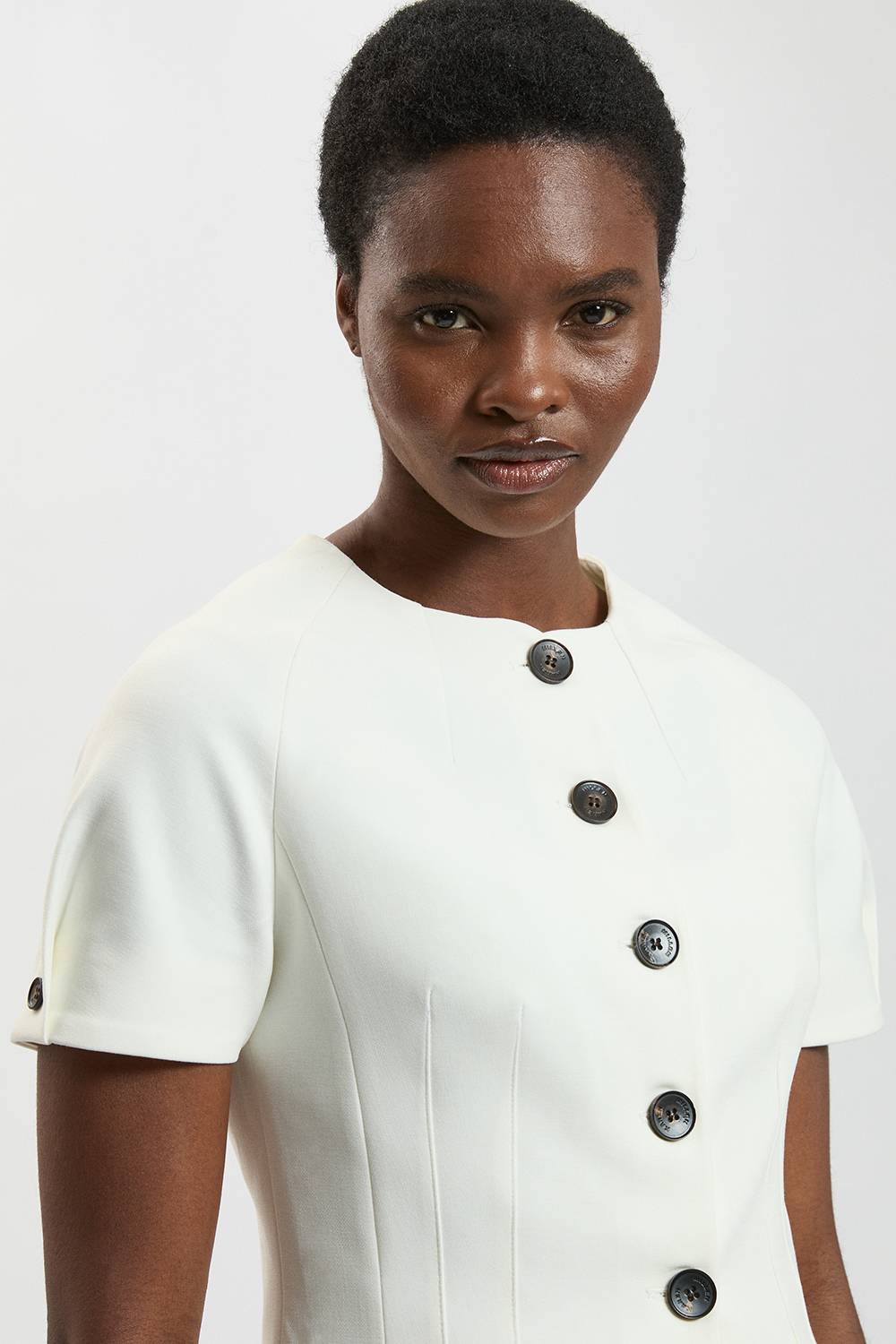 KarenMillen Veste Ajustée À Manches Courtes En Tissu Stretch Compact