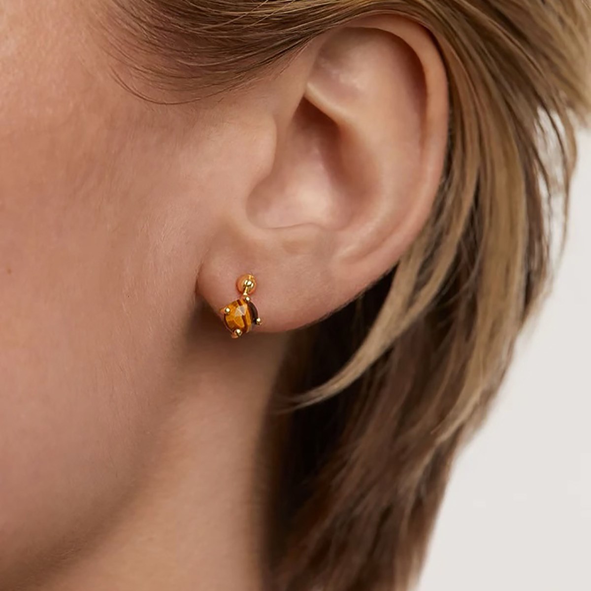 Boucle d'oreille individuelle PdPaola Kimi Oeil de tigre